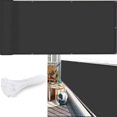 Privacyscherm voor balkonhek - 80x800cm, diverse hoogtes, zwart - Perfecte oplossing voor privacy en bescherming