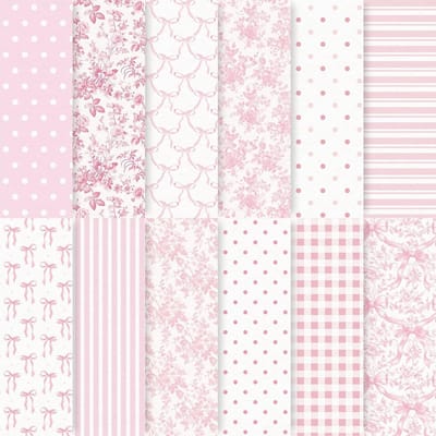 Knutselpapier Strik Bloem - Decoratie Papier - Kaarten Maken - Dubbelzijdig Bedrukt - 24x29 cm - Roze