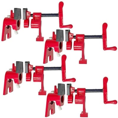 4 Stuks Buisklemmen Set 3/4 Inch voor Houtbewerking - Duurzame en Ergonomische Schroefklemmen voor Deurkozijnen en Lijmen