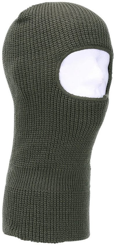 One hole muts / skimuts - legergroen - one size - outdoor / bivak / wintersport - warme eengaats balaclava