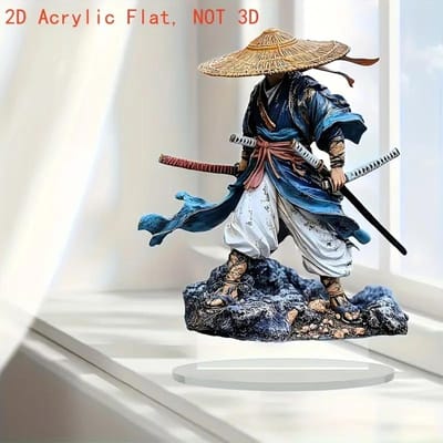 1 STuks Samurai Bureaublad Decoratie Beeldje - Traditionele Krijger Decoratie voor Krijgskunsten, Woondecoratie, Kantoor Bureau Decoratie gray