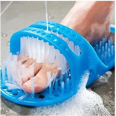 Voeten Massager Bad - Voet Borstel Slipper - Voeten Schoonmaken - Meer dan Duizend Borstelharen - 28cm x 14cm - Blauw