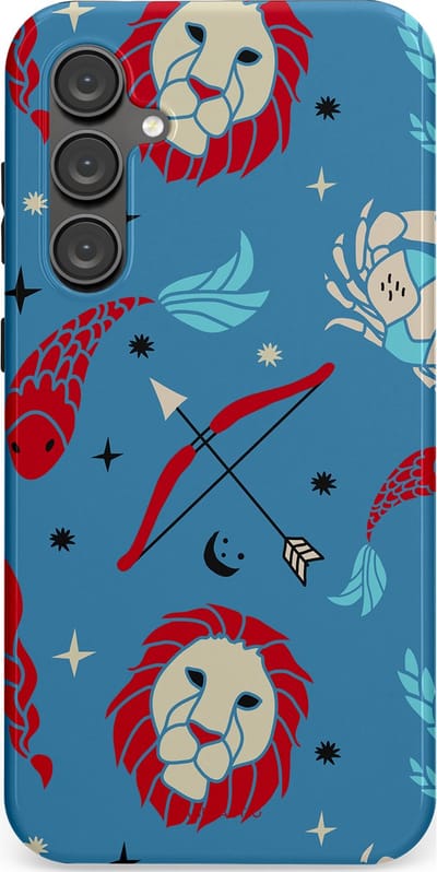 Casetastic hoesje geschikt voor Samsung Galaxy S23 FE - Dubbellaagse bescherming - Zodiac in verbinding - Fashion Case - Petrol Bordeaux Grijs