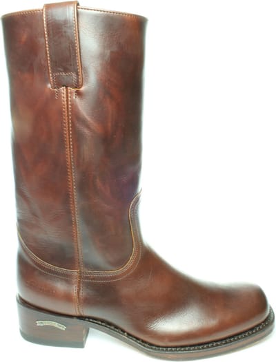 Sendra Boots 3162 Seahorse 84 Bruin Heren Basic Western Laars Ronde Neus Rechte Hak Leren Zool Rechte Schacht Trek Lussen Echt Leer Maat 44