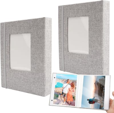 Klein Mini Fotoalbum met Linnen Cover voor 52 Foto's - Perfect voor Familie, Bruiloft en Vakantie, 26 Pagina's