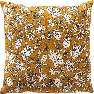 Dutch Decor JUDITH - kussenhoes 45x45 cm - bloemenmotief - 100% katoen - Chai Tea - geel - met rits - zonder binnenkussen