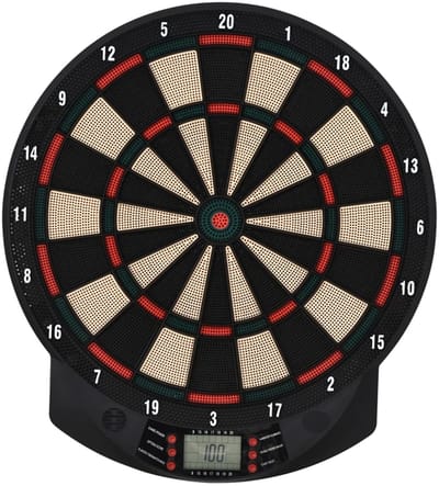 Elektronisch Dartbord - Dartset - met LED-display - met Automatische Score - Geluidseffecten - 6 Darts - 30 Dartkoppen - 26 Spellen - 185 Slagopties - Dartboard voor tot 8 Spelers - 44x39,5x2,2cm - Zwart