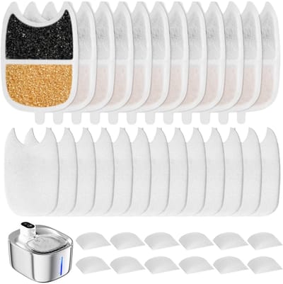 Dailygoods - 12 Stuks Vervangingsfilters voor Kattenfontein - Drinkfonteinfilters voor Schone Water