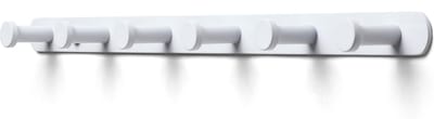 TOJ 6 Haaks Wandkapstok – 45cm - Muur / Wand Kapstok - Hangende Design Muurkapstok - Handdoekrek - RVS - Wit