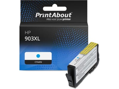 PrintAbout huismerk Inktcartridge 903XL (T6M03AE) Cyaan Hoge capaciteit Geschikt voor HP