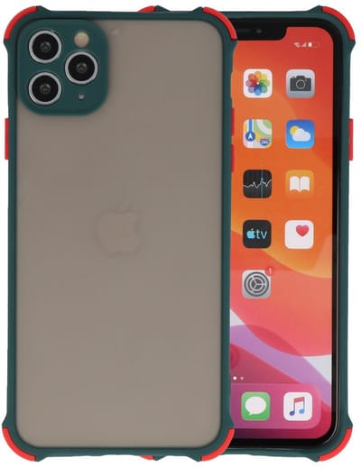 Schokbestendig Kleurcombinatie Hard Case - Telefoonhoesje - Backcover Hoesje - Achterkant Hoesje - Geschikt voor iPhone 11 Pro Max - Donker Groen