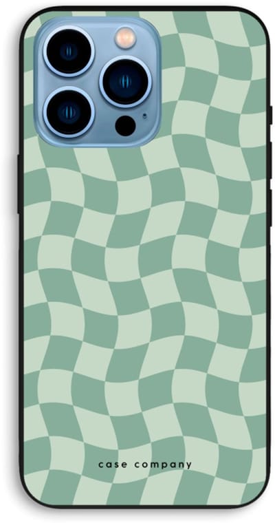 Case Company® - Hoesje geschikt voor iPhone 13 Pro Max hoesje - Grid Groen - Biologisch Afbreekbaar Telefoonhoesje - Bescherming alle Kanten en Schermrand