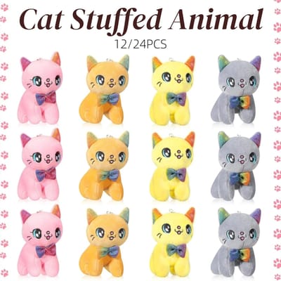 1224 Stuks Kat Knuffels Groothandel 10cm Mini Pluche Kitten Voor Verjaardagscadeau Adopteer Een Kittentje Feestartikelen Goodie Bags Huisdecoratie yellow