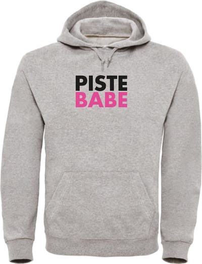 Piste Babe wintersport hoodie grijs XXL - soBAD. | Foute apres ski outfit | kleding | verkleedkleren | wintersporttruien | wintersport dames en heren