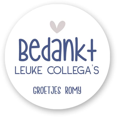 25x Bedankt leuke collega’s stickers – Ø 4 cm – Gepersonaliseerde traktatie stickers met naam – Sluitstickers afscheid werk – Bedankje collega cadeau