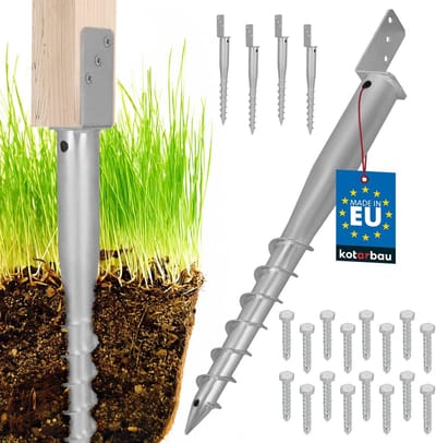 4x L-Paaldragers voor Hout - Verzonken Schroefanker - Tuinconstructies | 735 mm
