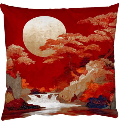 Sierkussens - Kussentjes Woonkamer - 50x50 cm - Volle maan - Landschap - Waterval