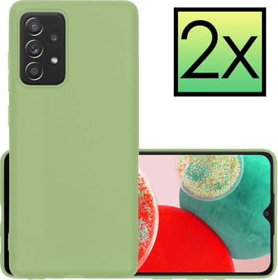 Hoesje - 2 Stuks - Geschikt voor Samsung Galaxy A23 - Sterk & Shockproof - Case Siliconen - Back Cover - Telefoon Hoes - Groen