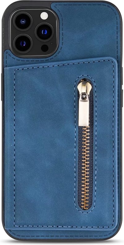 Hoesje geschikt voor Samsung Galaxy A12 - Backcover - Pasjeshouder - Portemonnee - Rits - Kunstleer - Blauw