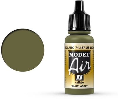 Vallejo Hobbyverf Acrylverf - 71137 Model Air US Light Green - Acryl Verf flesje - 17 ml