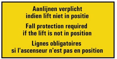 Waarschuwingssticker 'Aanlijnen verplicht', 200 x 100 mm