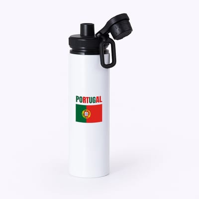 Hacebo® - Portugal vlag waterfles met draaidop zwart - Portugal - reizigers - verjaardagscadeau - souvenir - vakantie - kado - gift - geschenk - water fles - 850ML