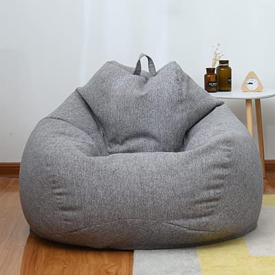Unyqoos® Comfortabele Doe-het-zelf Zitzak Hoes voor Binnen en Buiten Gebruik, donkergrijs, 110*90*90 cm