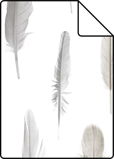 Proefstaal ESTAhome behang veren licht crème beige - 26.5 x 21 cm - 138893-S