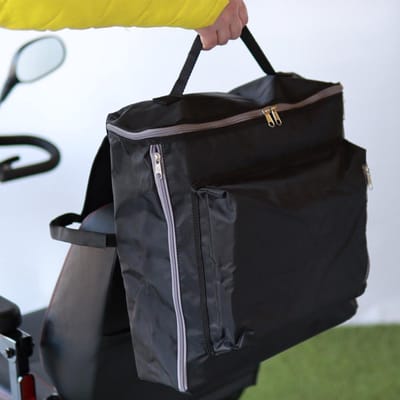 Zorgmiddelenaanhuis - Scootmobiel rugleuningtas deluxe - Boodschappentas rugleuning scootmobiel - Luxe scootmobiel tas - 9 cm x 34 cm x 36 cm (LxBxH) - Zwart