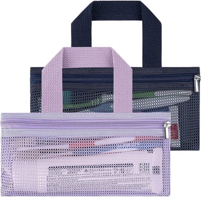 2 Pack Handmatige Tandenborstel Reiszak, Draagbare Mesh Tas met Rits voor Tandpasta en Tandenborstels, Ideaal voor Reizen en Opberging
