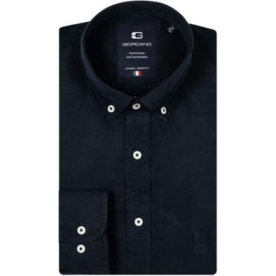 Giordano Overhemd Brando Button Down Uni Color Soft Handfeel Dark Navy / male