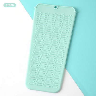 Sac de rangement en silicone pour boucleur de cheveux résistant à la chaleur et transportable avec peigne lisseur et coussinet anti-âge et anti-brûlure white