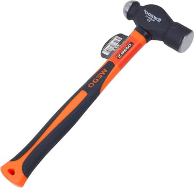 Ball Peen Hammer met glasvezel handgrepen - schokbestendig antislip handvat - koolstofstaal - 32 oz (2 lbs) - gestanst - sterk koppel - duurzaam - 340 mm lengte