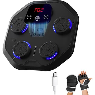 Muzikale boksmachine met handschoenen Intelligente BT-bokstraining Doel Wandgemonteerd boksen zwart