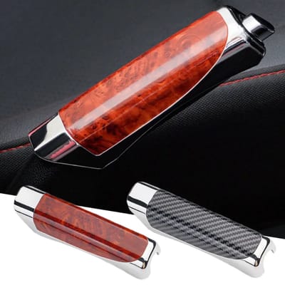 Sara Shop- Handrem cover case-Handrem bekleding-Auto interieur accessoires handrem-Stijlvolle handremhoes-Handremhoes voor auto-Bruin / Zilver
