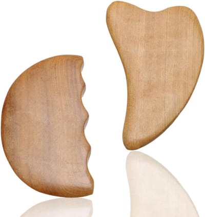Lymfedrainage Massager Set met Houten Gua Sha Tool voor Gezicht en Lichaam, Ideaal voor Ogen en Hals