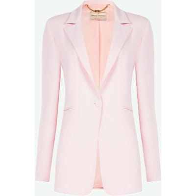 single-breasted jacket vrouw roze pastel