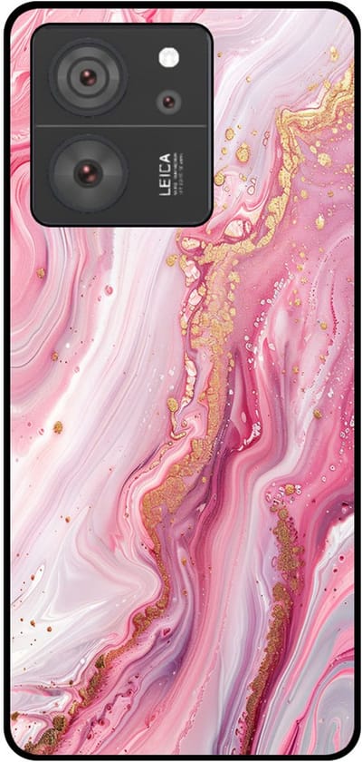 Smartphonica Telefoonhoesje Geschikt voor Xiaomi 13T / 13T Pro met marmer opdruk - TPU backcover case marble design - Roze geschikt voor Xiaomi 13T;Xiaomi 13T Pro