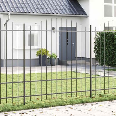 vidaXL - Tuinhek - WOERDEN - 6 - st - 170 - x - 215 - cm - Gepoedercoat - staal - Grijs