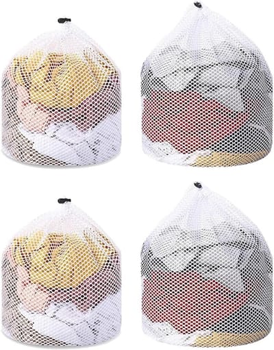 Wasmachinetassen - Netzakken - Kleding Beschermen - Ademend Materiaal - 4 Stuks - Wit