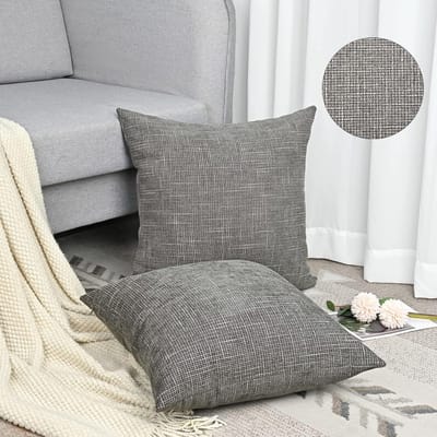 CE - Decoratieve Kussenhoes - 40x40 cm - Grijs - Imitatie Linnen - Minimalistisch Design