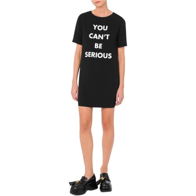 Moschino You Can't Be Serious Dress Black Size: 40 | Mini Dresses Outlet | Dames | Zwart