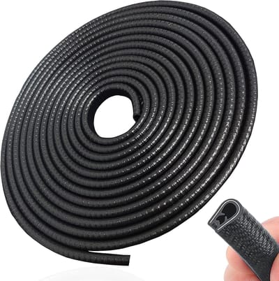 Deurbeschermingsrubberstrip - U-vormige cliprand - Deurrand- en hoekbescherming - Deurbeschermingsbumperstrip - Anti-impact en kindveilig - Eenvoudig opvouwbaar en te installeren - 5 m - Zwart