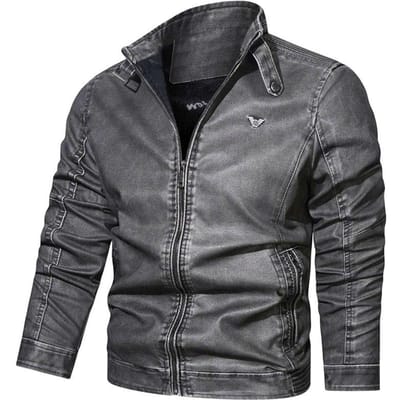 Heren Leren Jas Motorjas PU Leren Jas Mode Fluweel Gevoerd Jeugd Leren Jas XXXXL