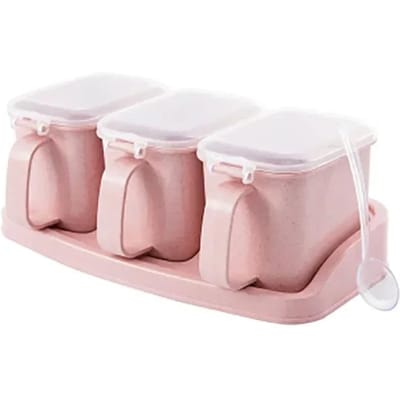 Boîte d'assaisonnement en paille de blé, poivrière, épices, sel, assaisonnement, transparent, PP, cuisine, condiments, bouteilles, bocaux, boîte de rangement