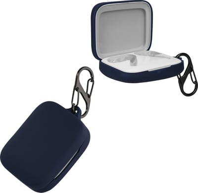 kwmobile Hoes geschikt voor OnePlus Buds Pro 2 - Siliconen cover voor oordopjes in donkerblauw