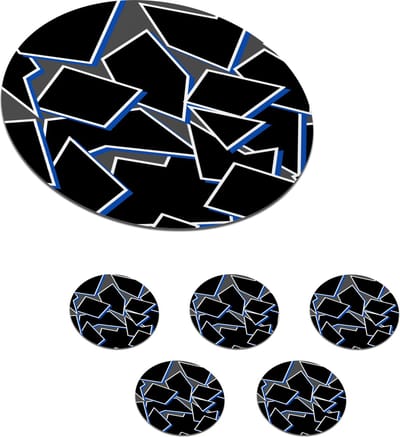 Onderzetters - Onderzetters voor glazen - Abstract - Design - Geometrie - Rond - 10x10 cm - 6 stuks