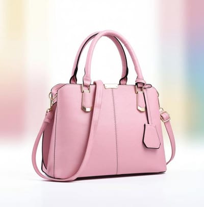 Maison Elara Dames Handtas PU Leer - Roze - Verstelbare Schouderriem - Satchel Tote Bag voor Werk en Vrije Tijd