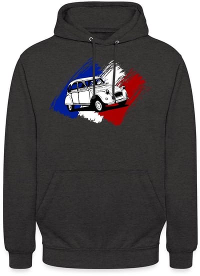 Citroën 2CV Model Franse Vlag Hoodie Unisex