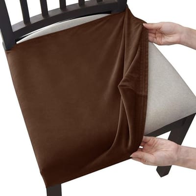 Fluwelen stoelhoes zonder rugleuning, anti-stof stretch stoelhoezen voor eetkamer, keuken, kantoor, gestoffeerde stoelhoezen 1 piece